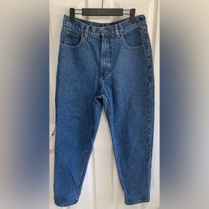 Eddie Bauer Size 12P Blue Cotton Denim Straight Leg High Waist Jeans Casual